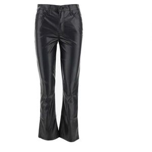 MOTHER - Women's Black The Insider Ankle Faux Leather Pants